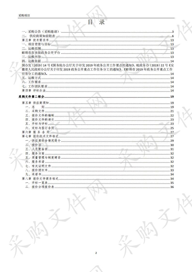 蚌埠市2019-2020年政务公开第三方运维项目