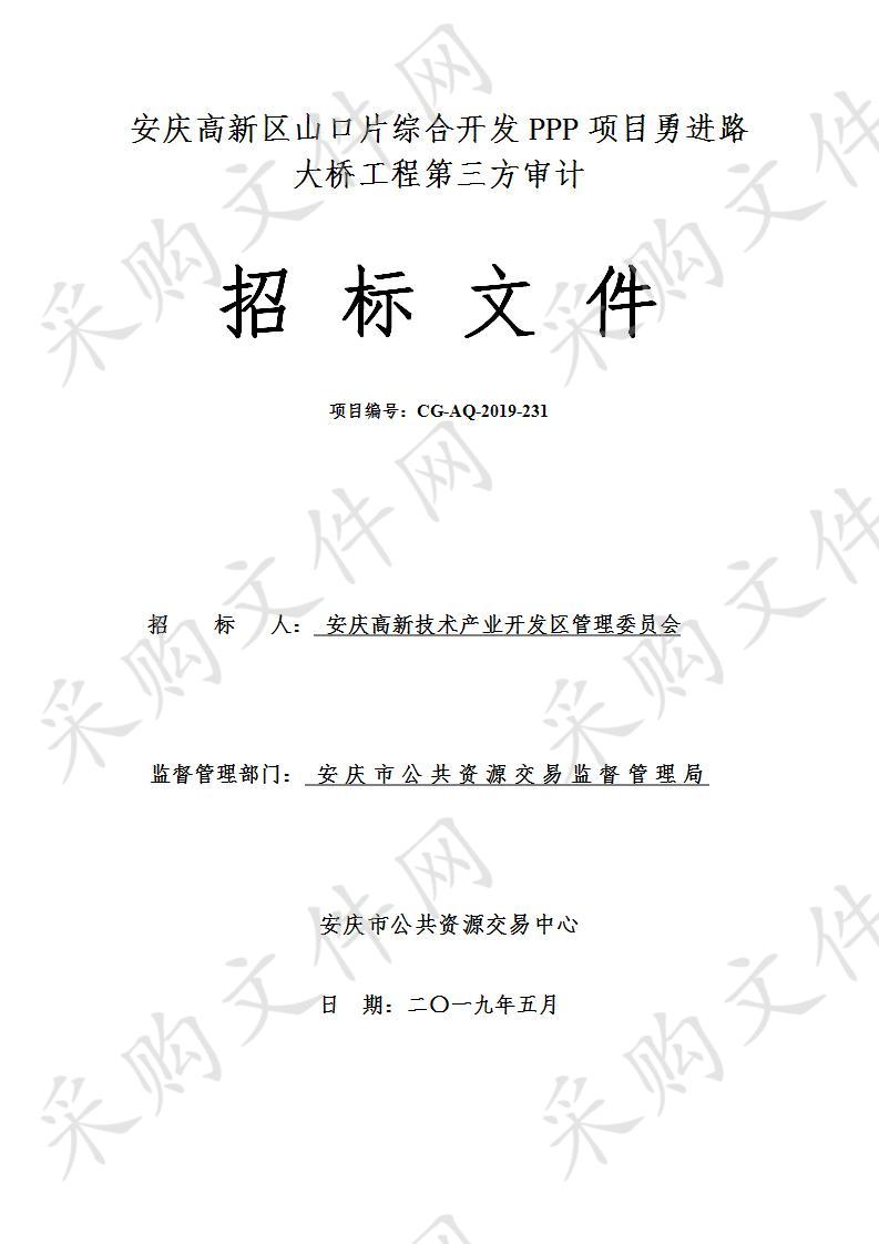 安庆高新区山口片综合开发PPP项目勇进路大桥工程第三方审计