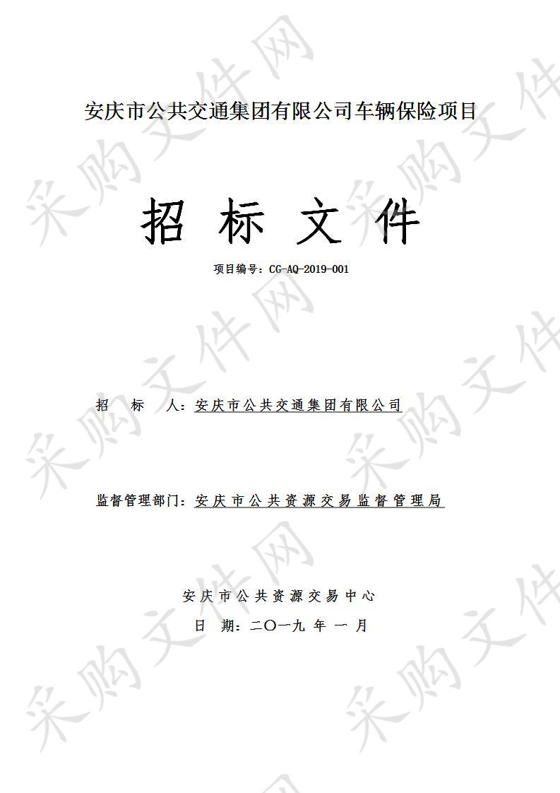 安庆市公共交通集团有限公司车辆保险项目