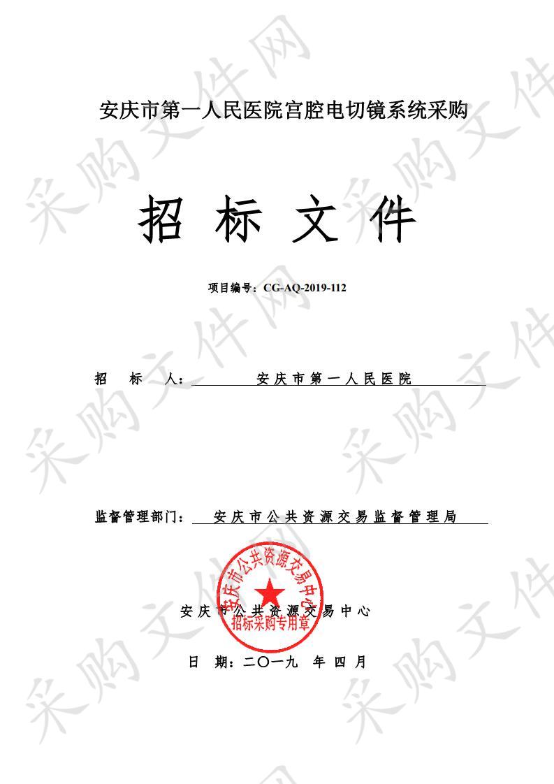 安庆市第一人民医院宫腔电切镜系统采购