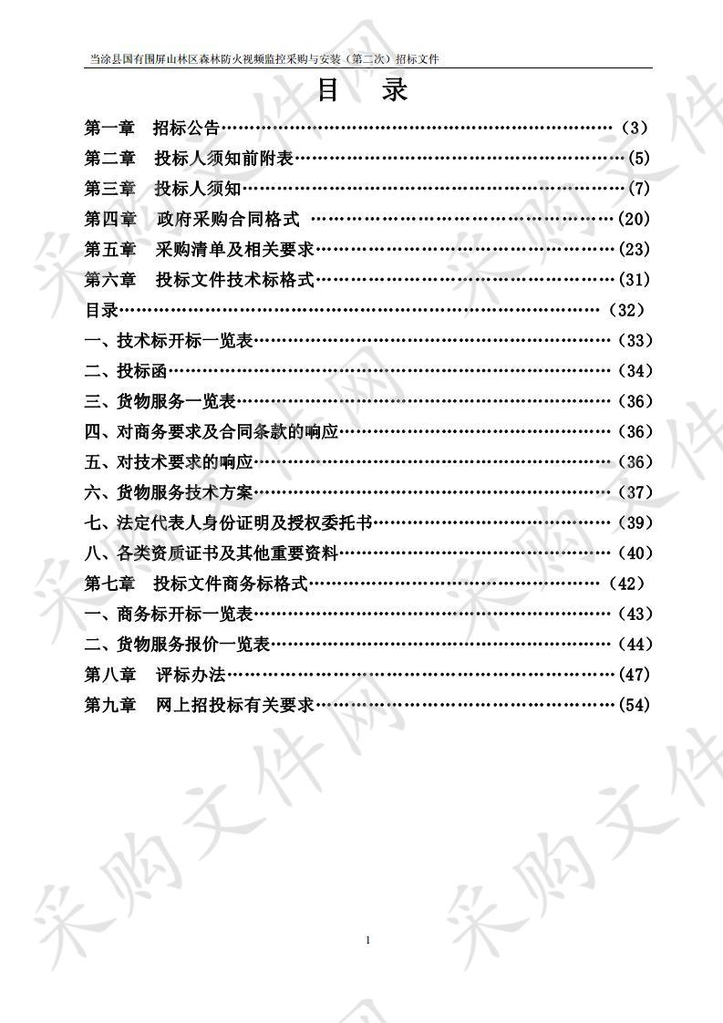 当涂县国有围屏山林区森林防火视频监控采购与安装（第二次）