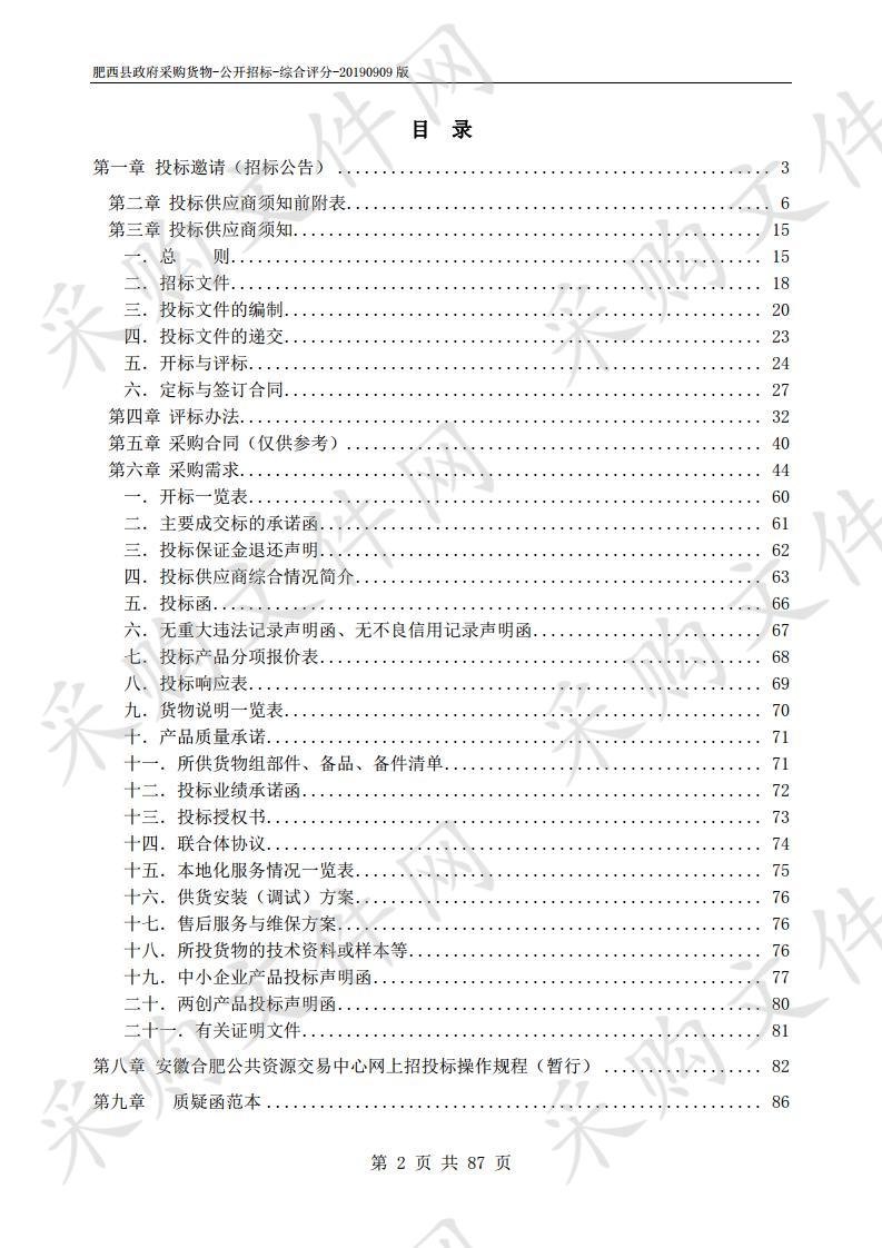 肥西县基层卫生院2019年度设备采购项目