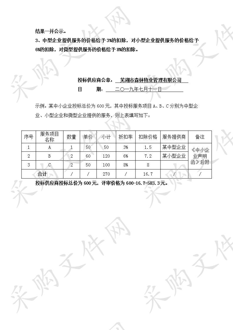 三山区西湖新城安置小区(含创业大街)物业管理服务项目                       