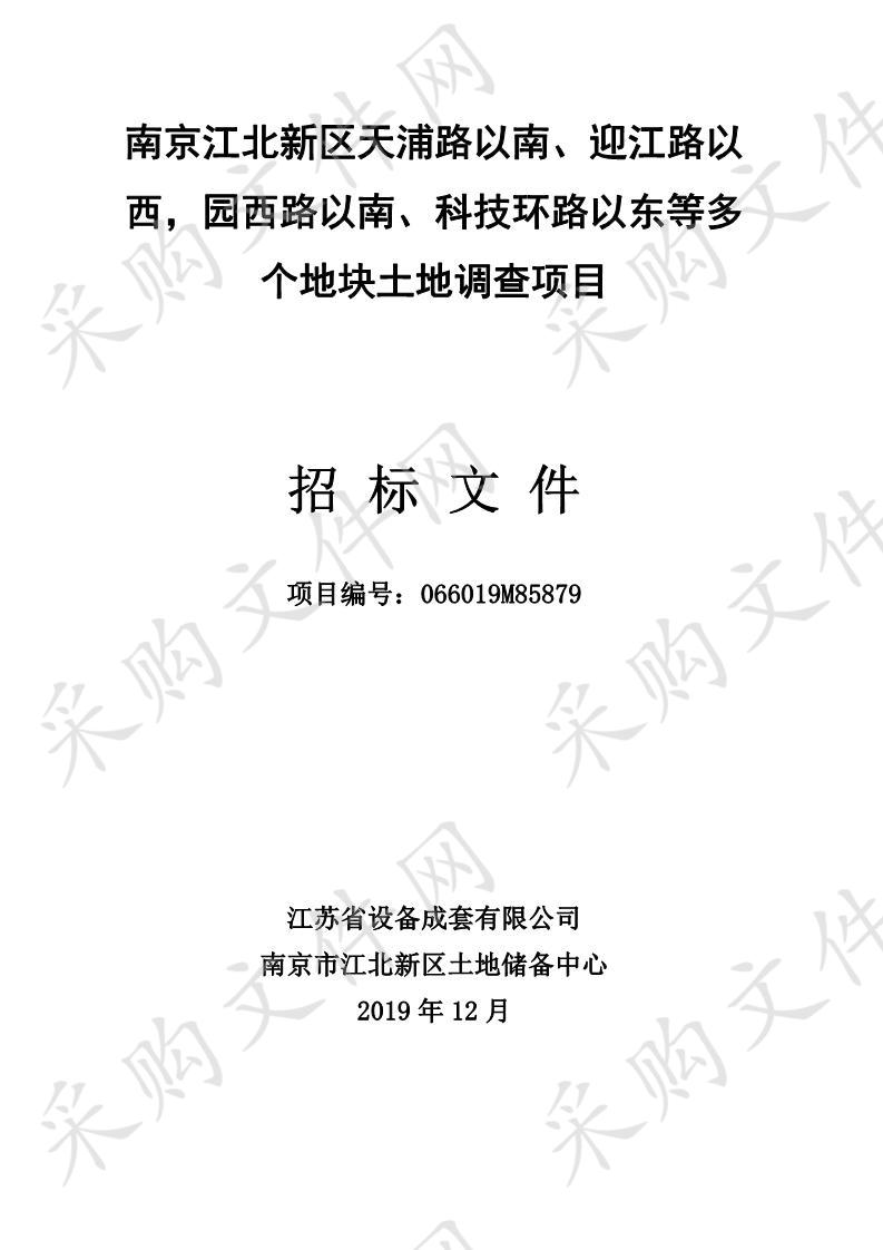 南京江北新区天浦路以南、迎江路以西，园西路以南、科技环路以东等多个地块土地调查项目