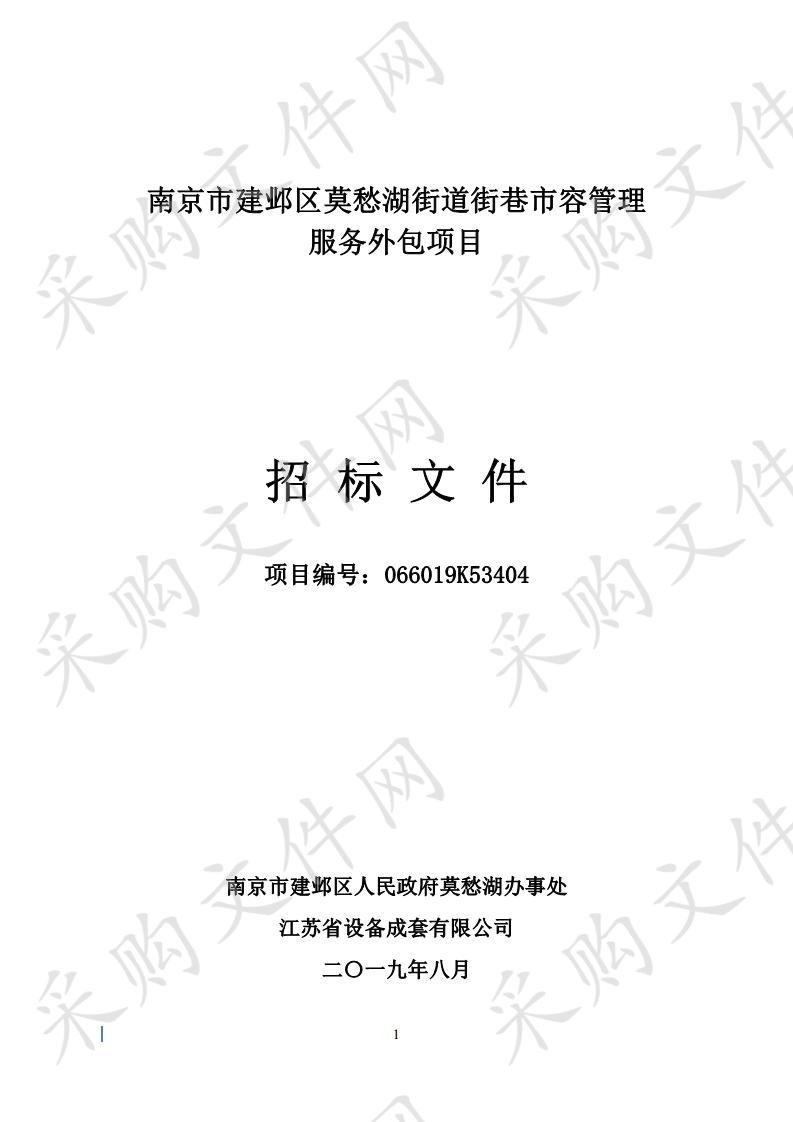 南京市建邺区莫愁湖街道街巷市容管理服务外包项目