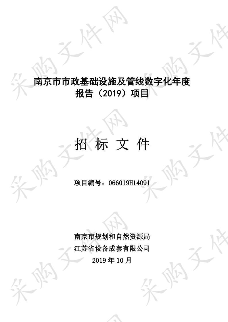 南京市市政基础设施及管线数字化年度报告（2019）项目