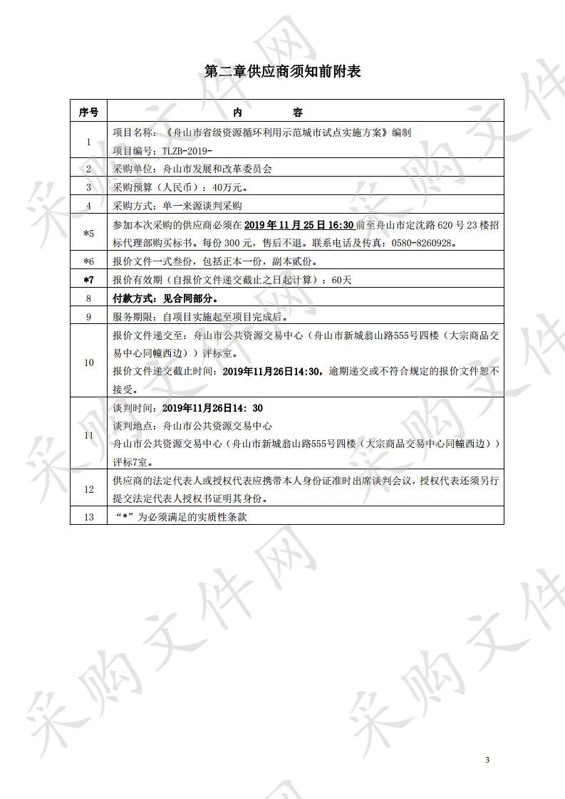 《舟山市省级资源循环利用示范城市试点实施方案》编制