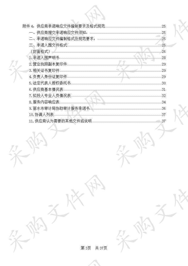 丽水市审计局向社会力量购买2019-2021年度协助审计服务单位承诺入围项目