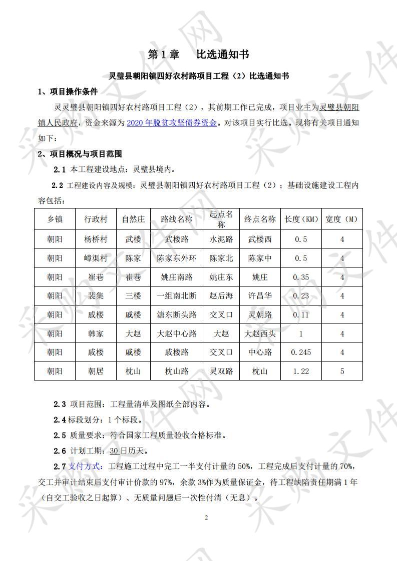 灵璧县朝阳镇四好农村路项目工程（2）   