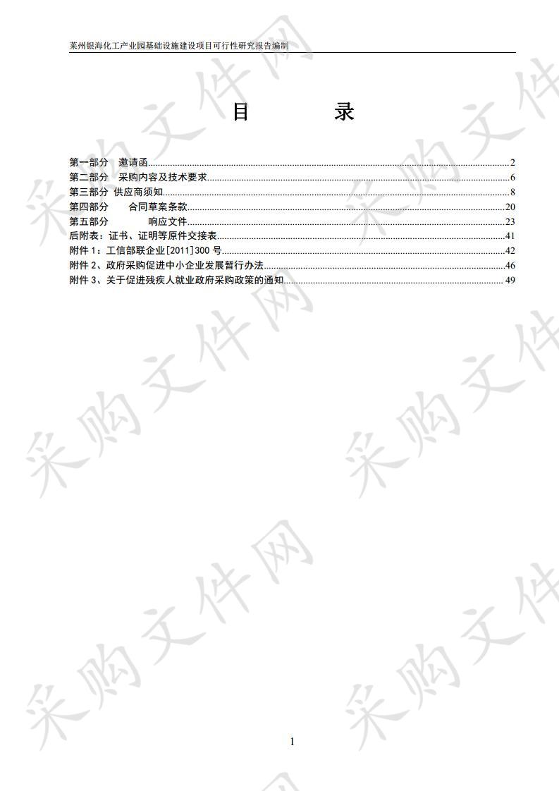 莱州银海化工产业园基础设施建设项目可行性研究报告编制(A包)