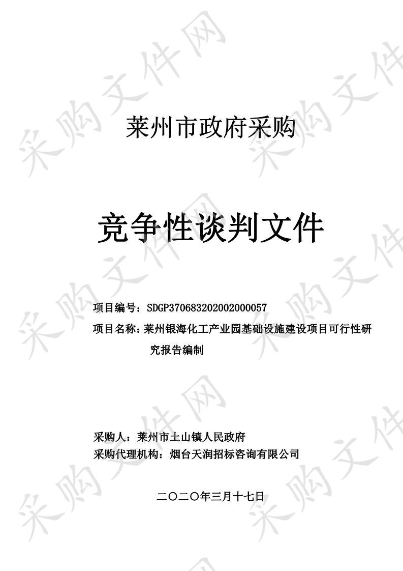 莱州银海化工产业园基础设施建设项目可行性研究报告编制(A包)