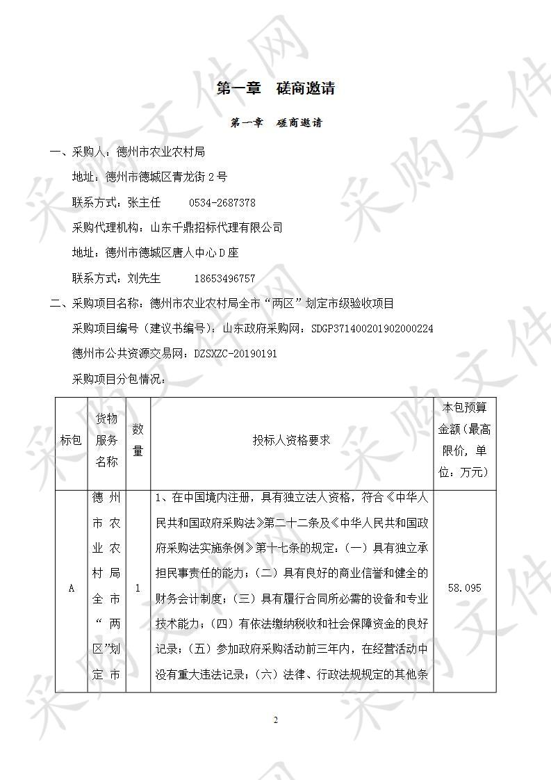 德州市农业农村局全市“两区”划定市级验收项目