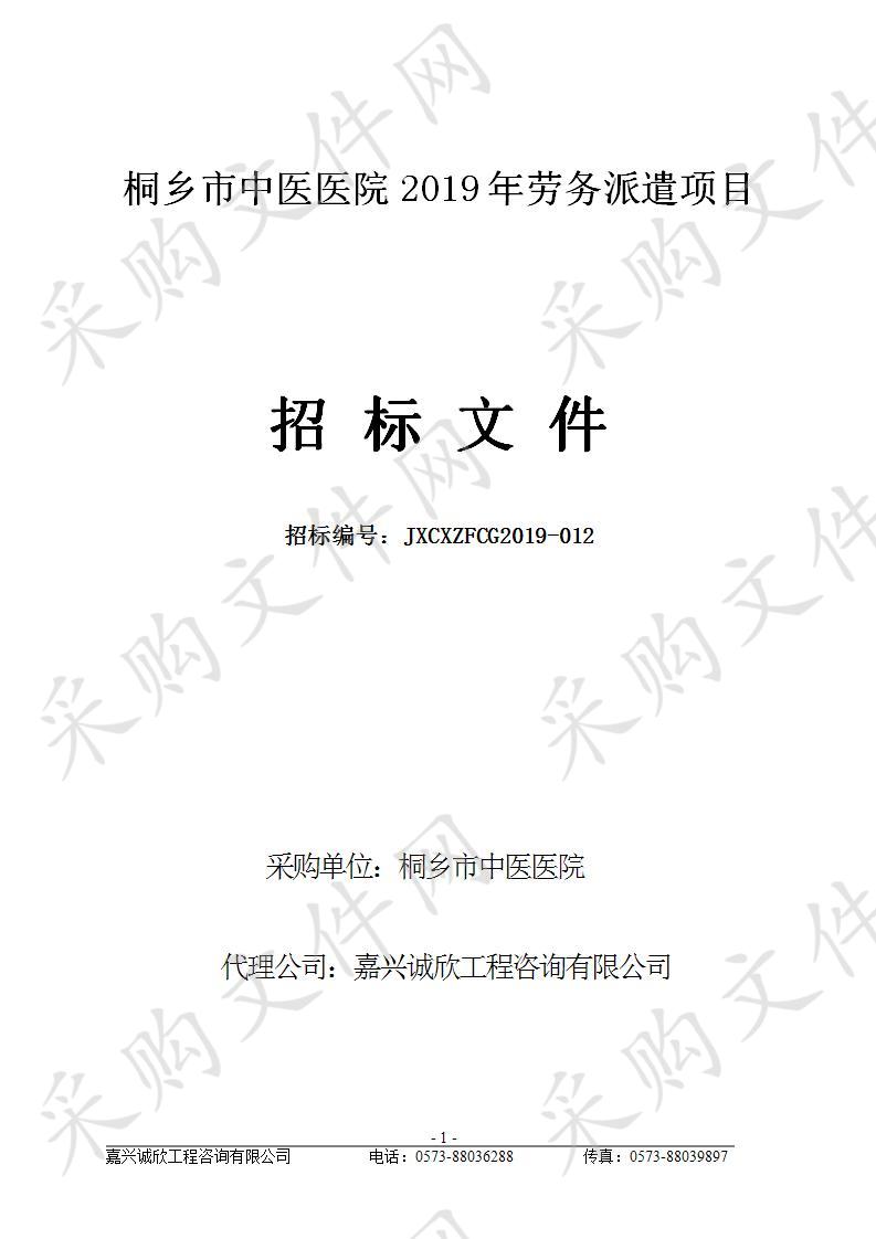 桐乡市中医医院2019年劳务派遣项目