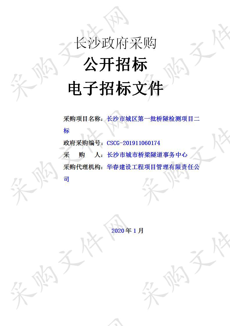 长沙市城区第一批桥隧检测项目二标 