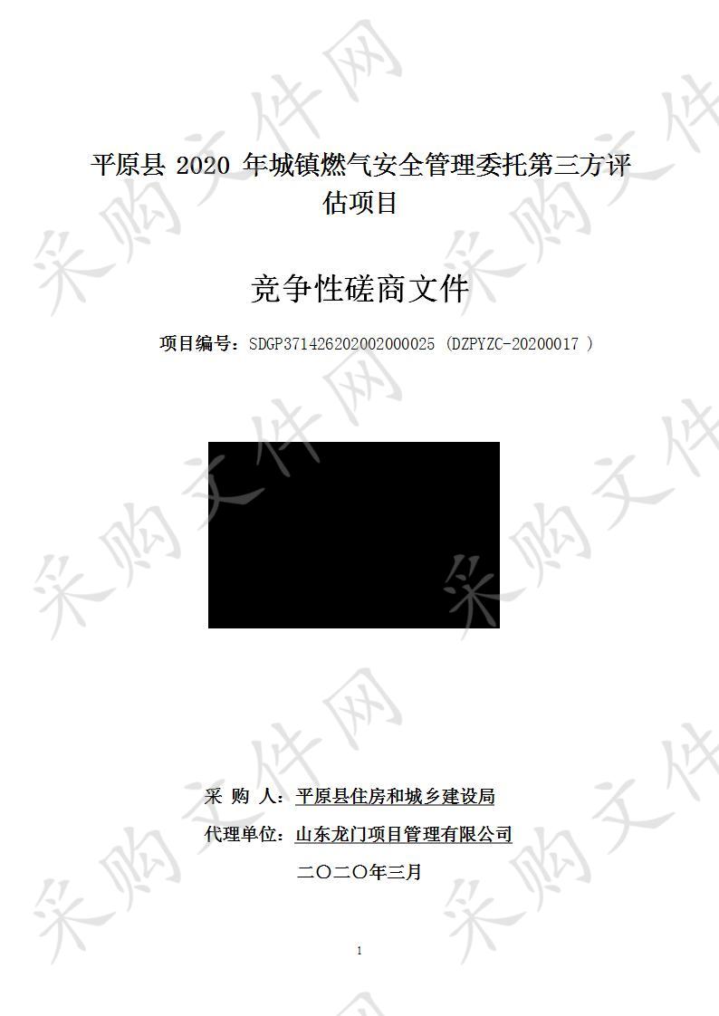 平原县2020年城镇燃气安全管理委托第三方评估项目