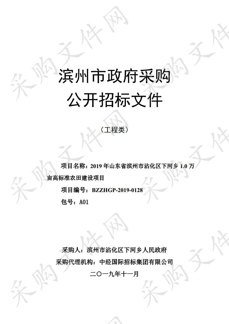 2019年山东省滨州市沾化区下河乡1.0万亩高标准农田建设项目