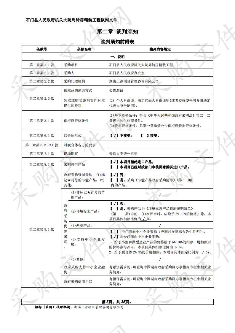 石门县人民政府机关大院周转房精装工程