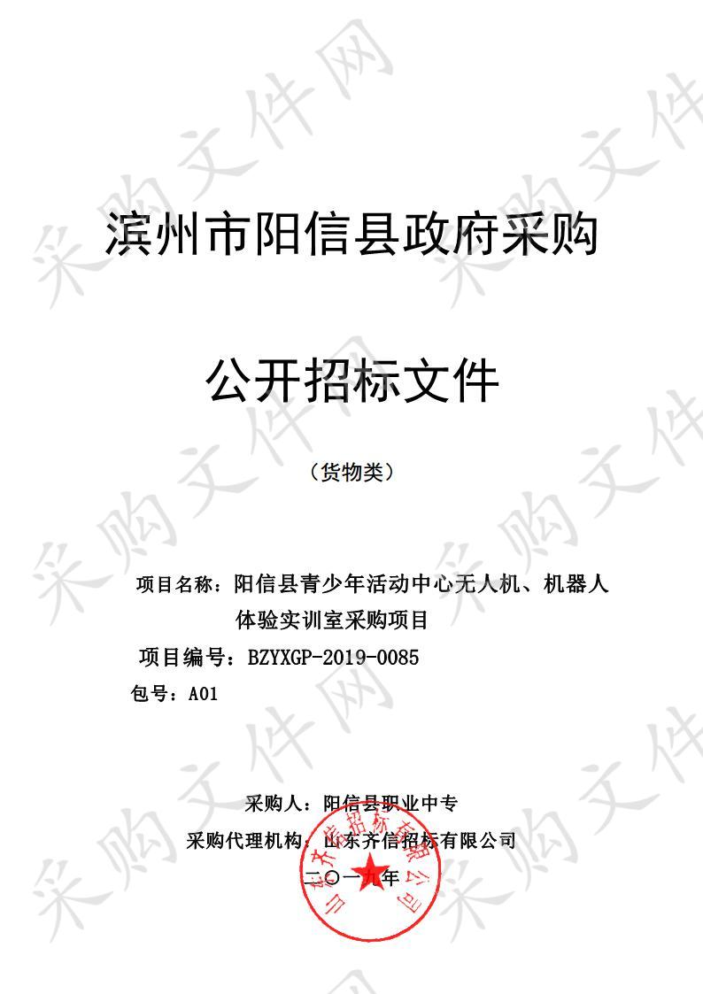 阳信县青少年活动中心无人机、机器人体验实训室采购项目