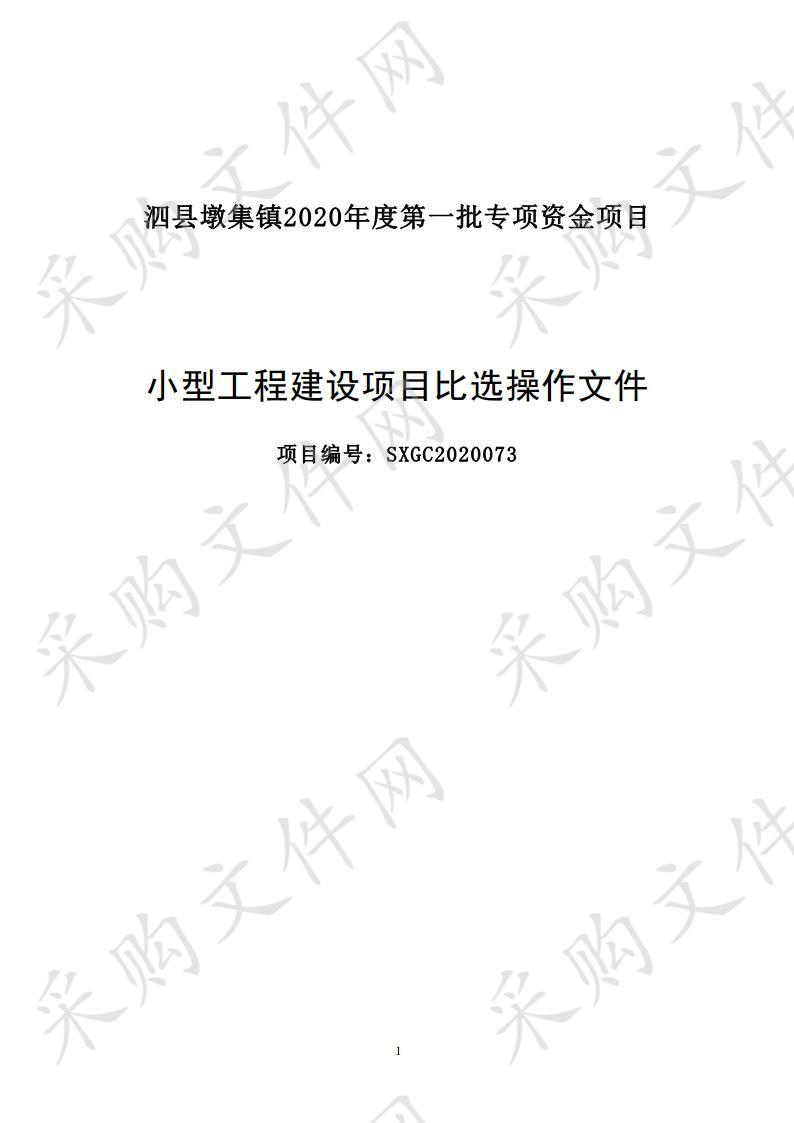 泗县墩集镇2020年度第一批专项资金项目