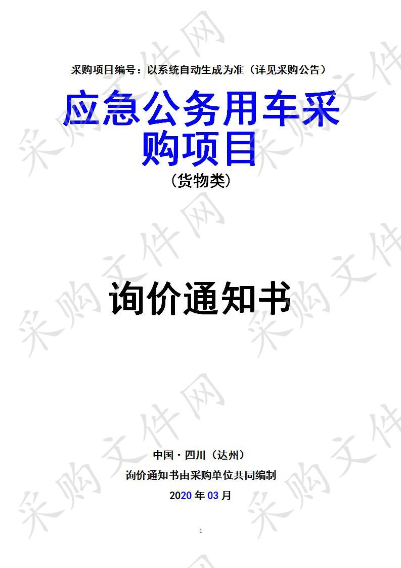 四川省达州市政府性工程财政监查办公室应急公务用车采购项目