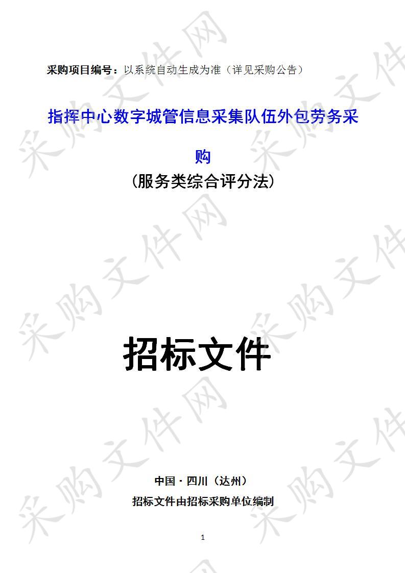 四川省达州市城市管理行政执法局指挥中心数字城管信息采集队伍外包劳务采购