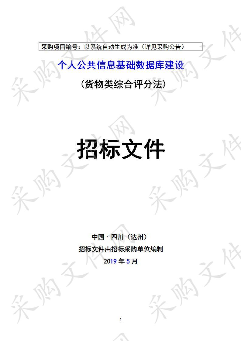 四川省达州市公安局个人公共信息基础数据库建设