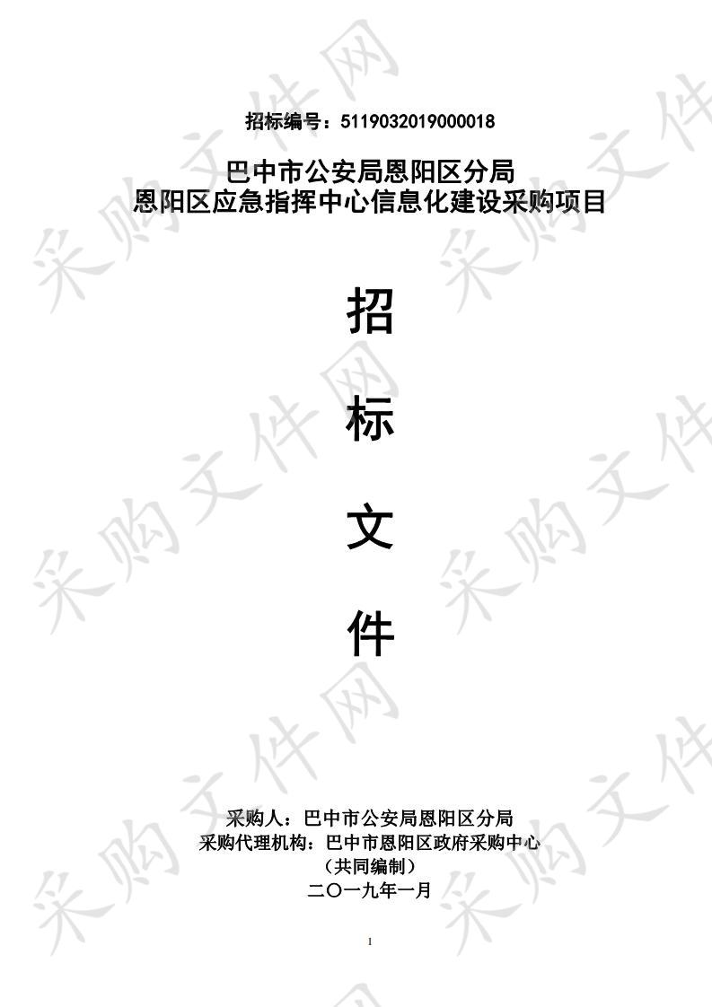 四川省巴中市恩阳区公安分局巴中市恩阳区应急指挥中心信息化建设