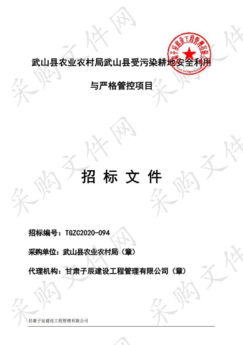 武山县农业农村局武山县受污染耕地安全利用与严格管控公开招标项目