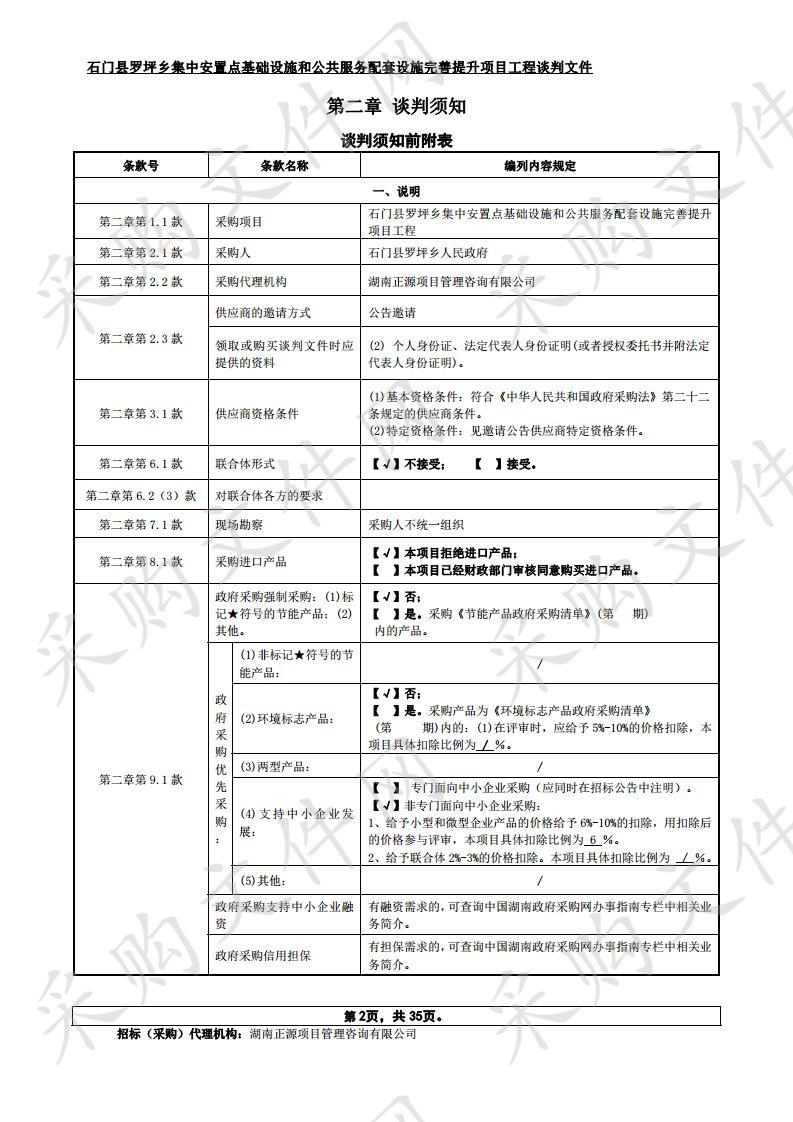 石门县罗坪乡集中安置点基础设施和公共服务配套设施完善提升项目工程