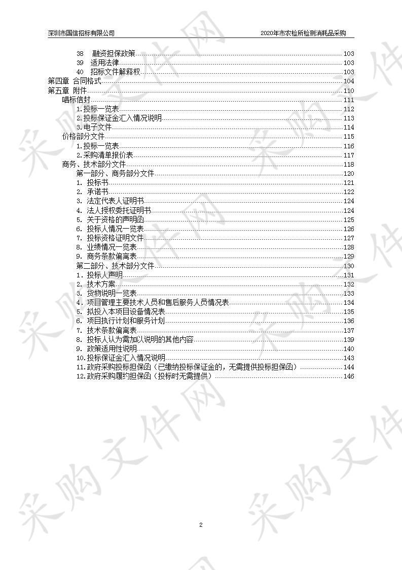 2020年市农检所检测消耗品采购