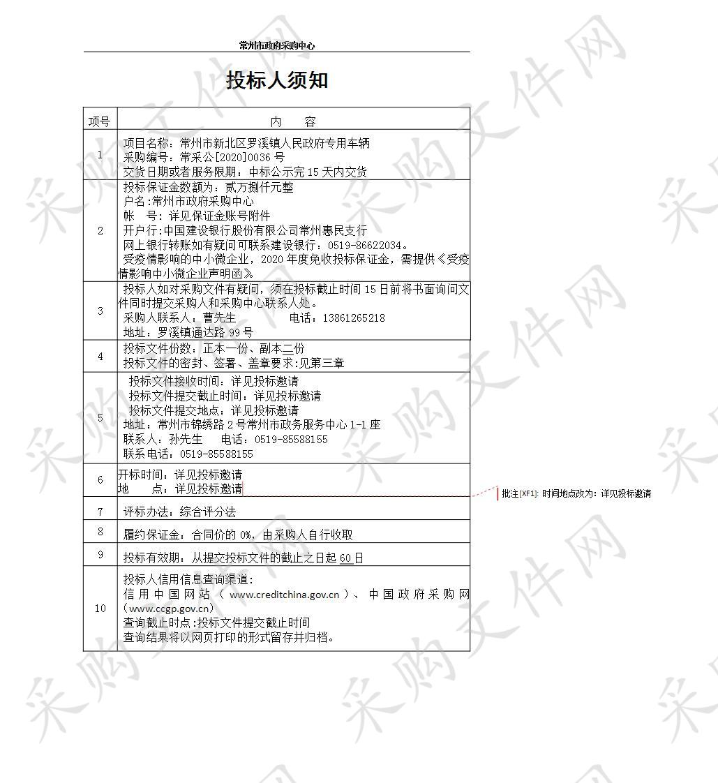 常州市新北区罗溪镇人民政府专用车辆 