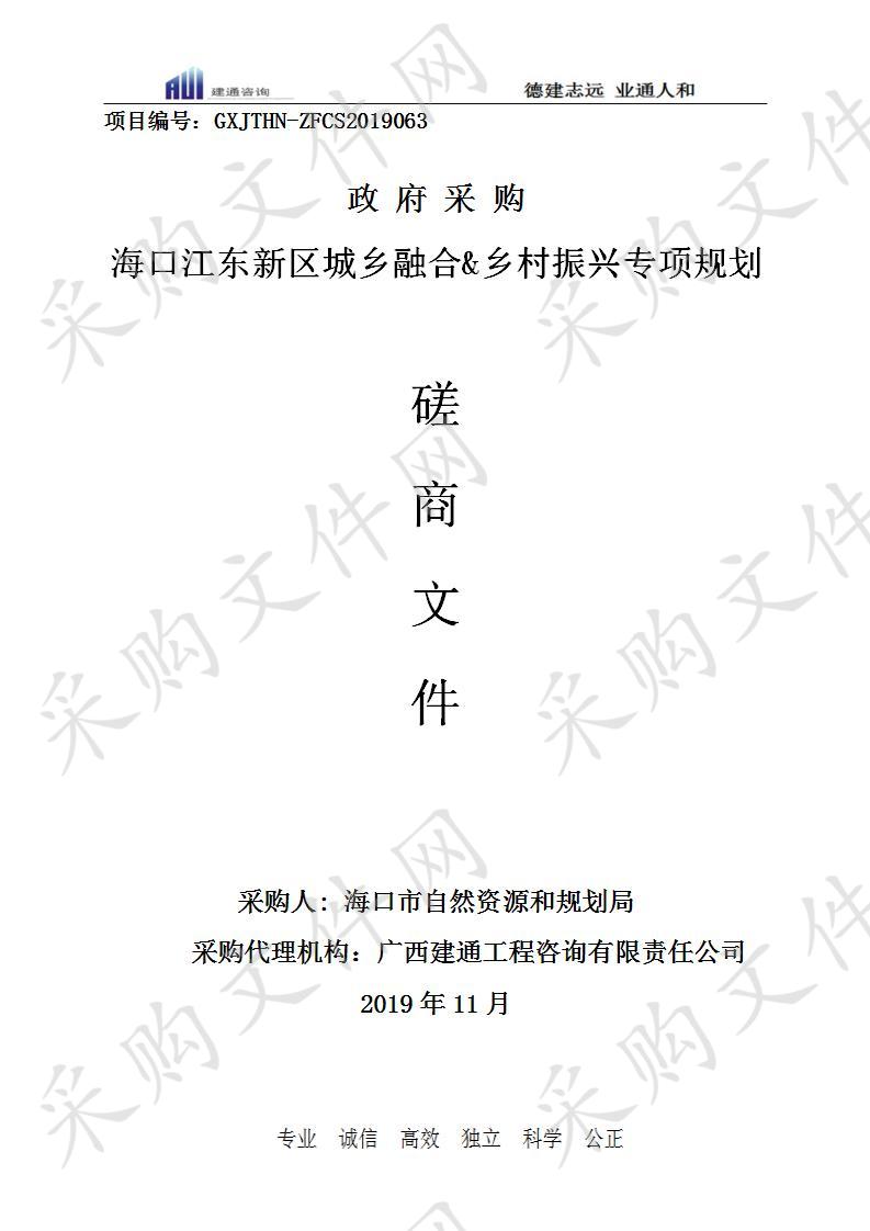 海口江东新区城乡融合&乡村振兴专项规划