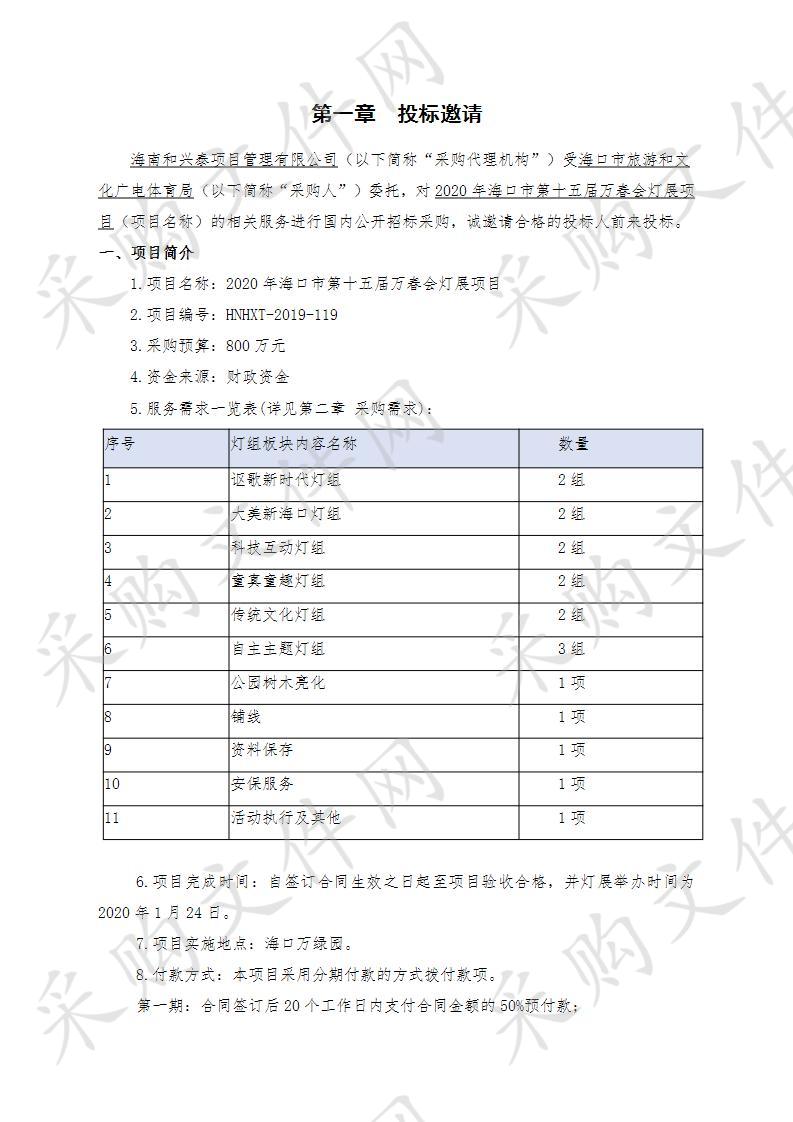 2020年海口市第十五届万春会灯展项目