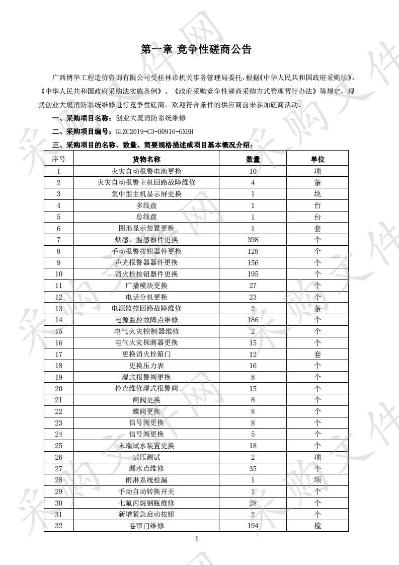 创业大厦消防系统维修