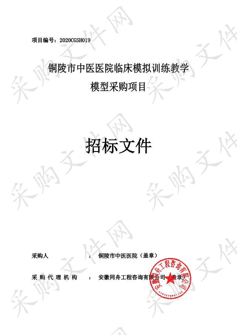 铜陵市中医医院临床模拟训练教学模型采购项目