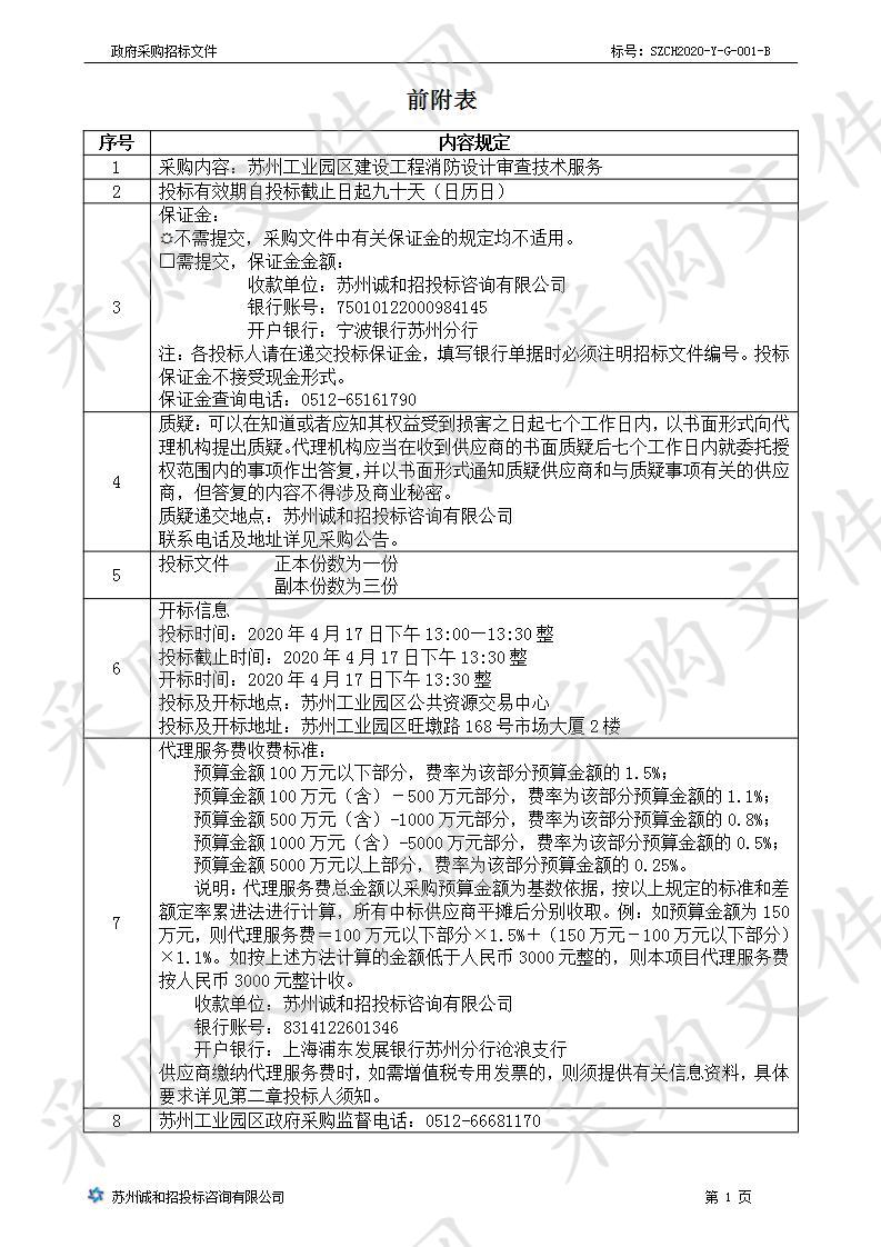 苏州工业园区建设工程消防设计审查技术服务