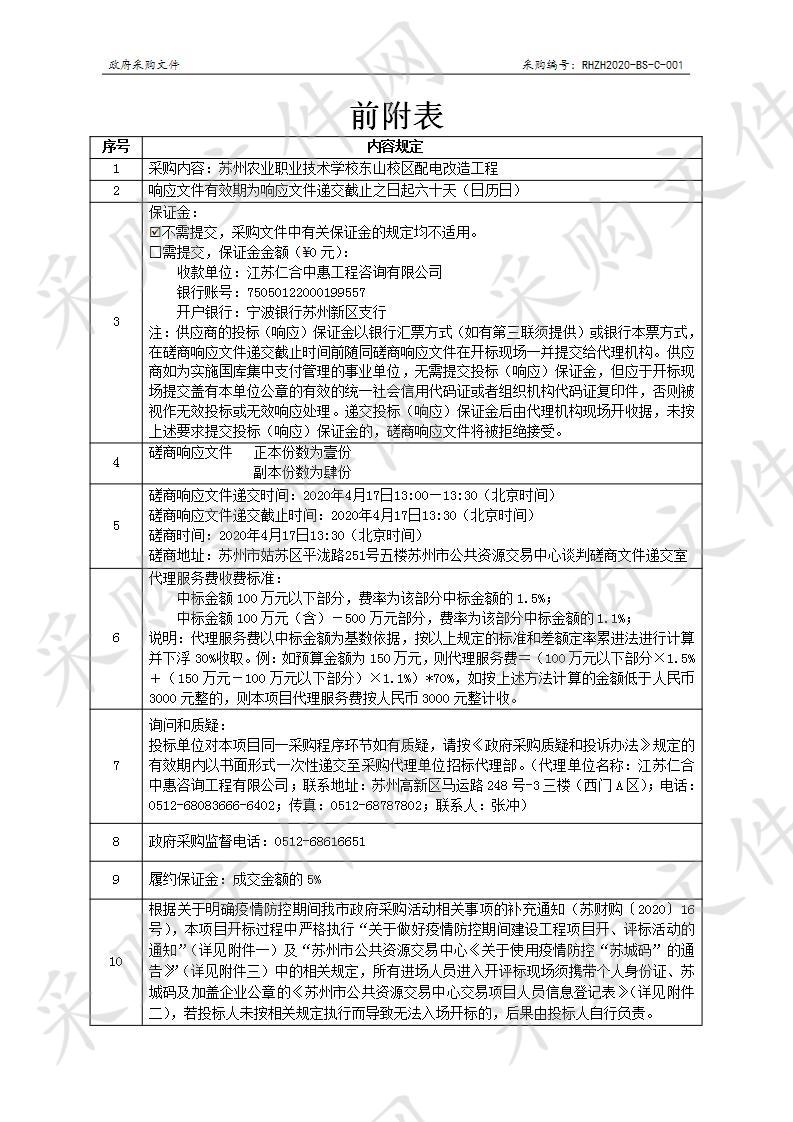 苏州农业职业技术学校东山校区配电改造工程