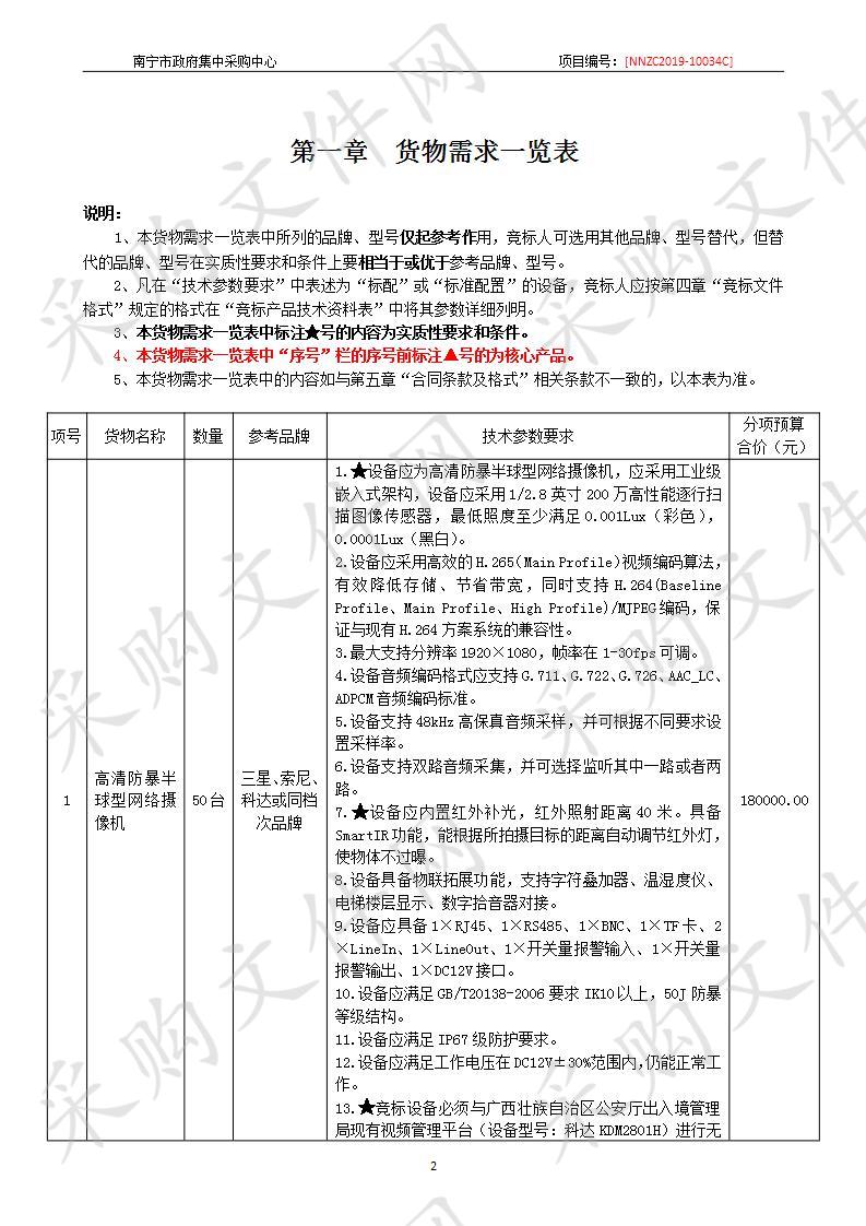 南宁市公安局出入境管理支队新址智能化工程项目服务区功能区网络音频监控系统扩容设备采购