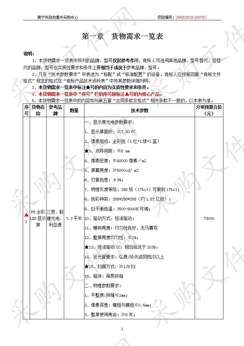 南宁市第四十二中学校园文化建设—LED显示屏采购