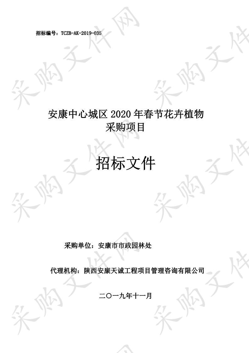 安康中心城区2020年春节花卉植物采购项目