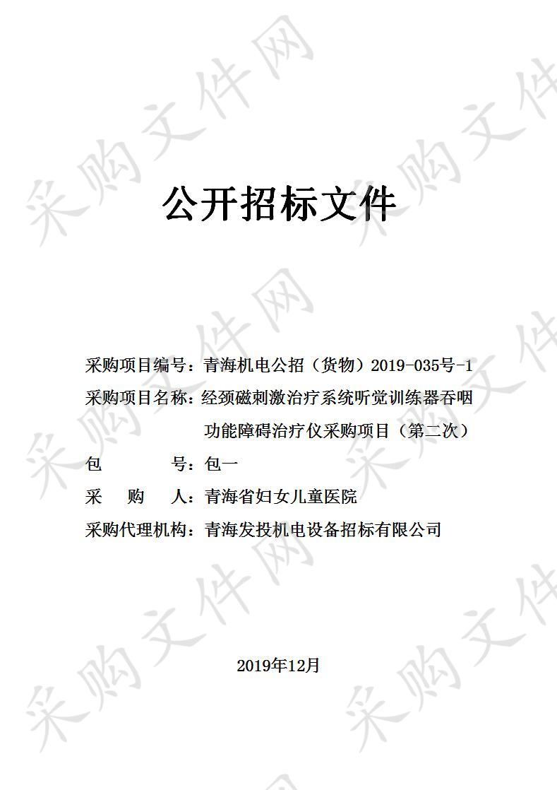 经颈磁刺激治疗系统听觉训练器吞咽功能障碍治疗仪采购项目 （第二次）