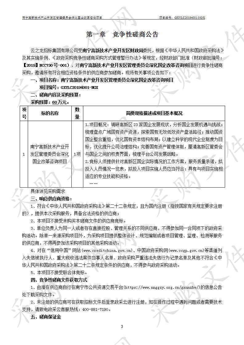 南宁高新技术产业开发区管理委员会深化国企改革咨询项目