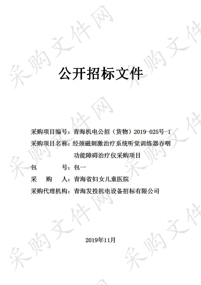 经颈磁刺激治疗系统听觉训练器吞咽功能障碍治疗仪采购项目