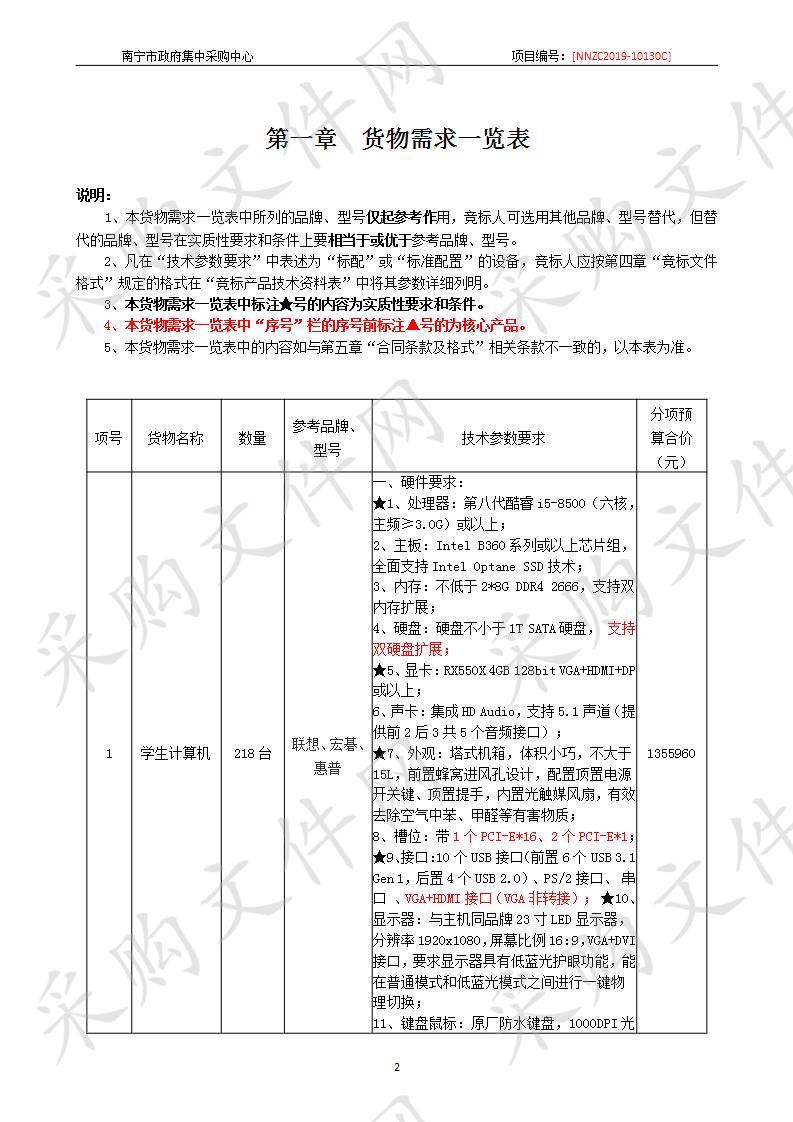 南宁市第六职业技术学校桃源阅卷基地实训室设备采购