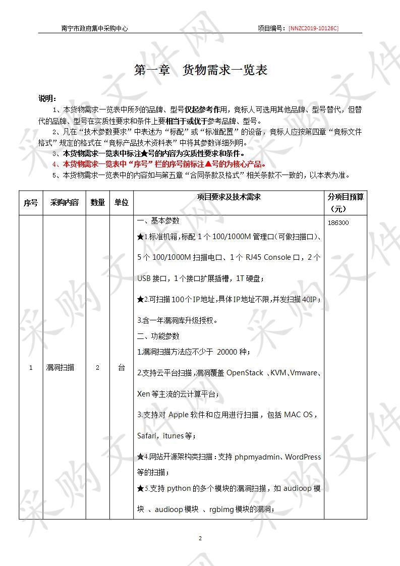 南宁市公共资源交易中心2019年网络安全设备采购