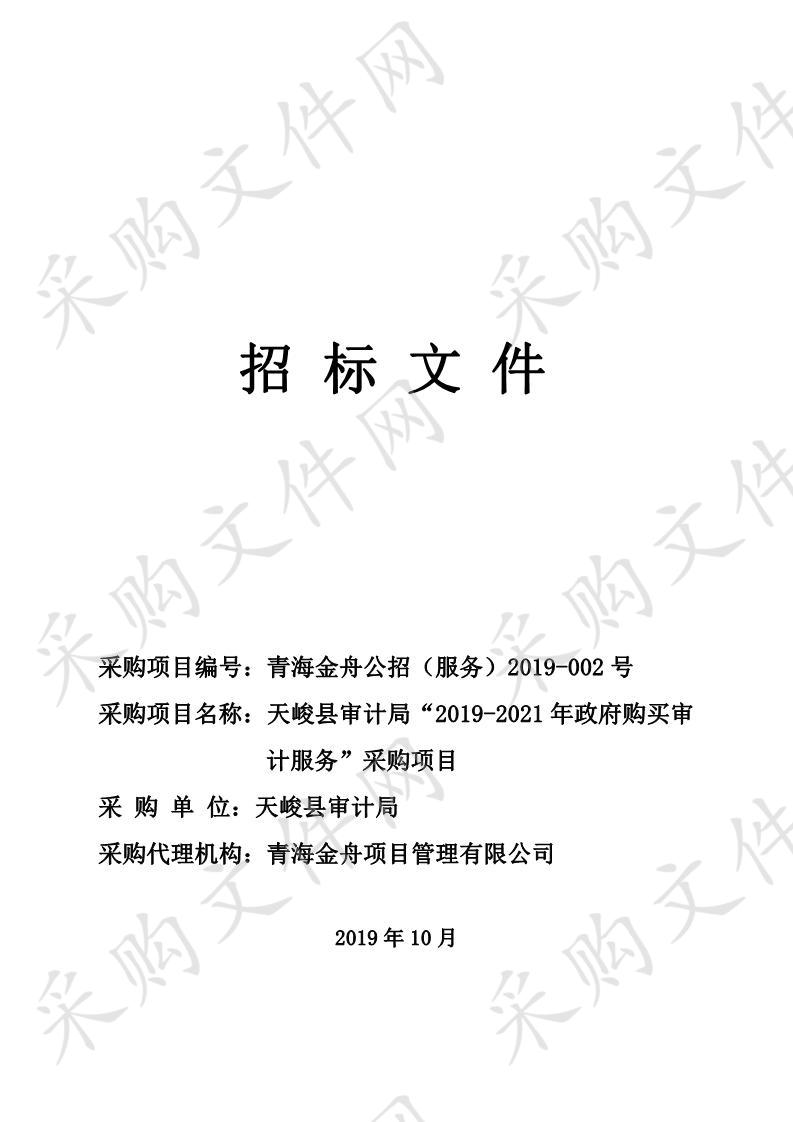 天峻县审计局“2019年-2021年政府购买审计服务”采购项目