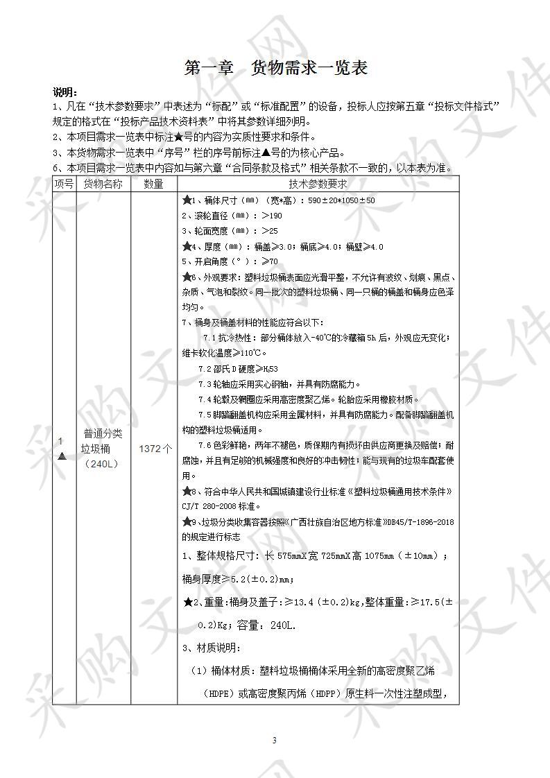 南宁高新区住宅小区垃圾分类收集设备采购项目