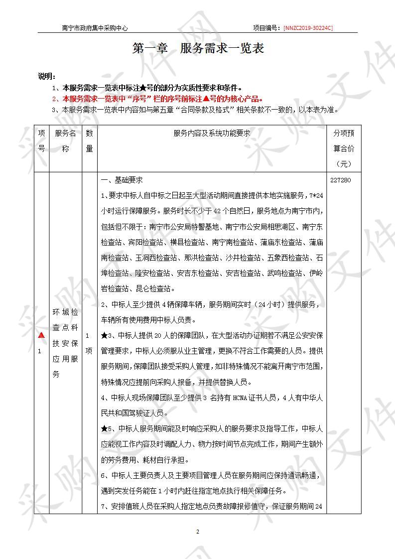 南宁市公安局大型活动科技安保应用服务采购