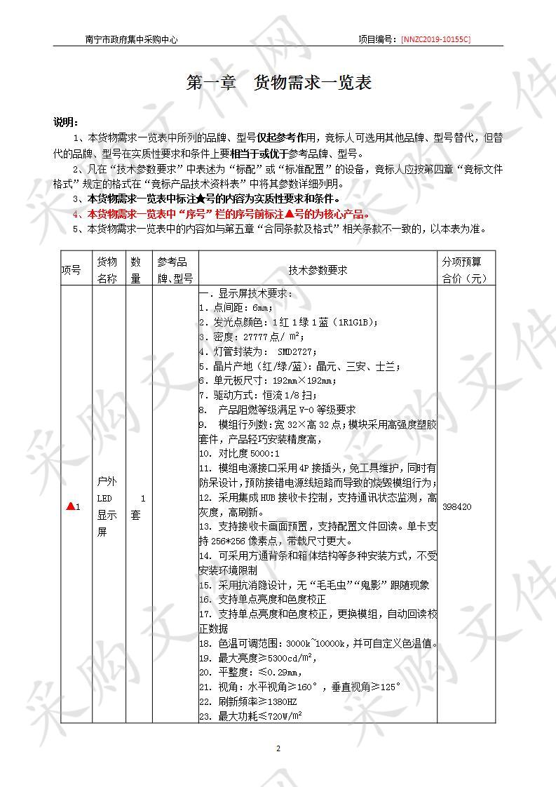 南宁市第三十六中学衡阳校区田径场主席台LED电子屏采购