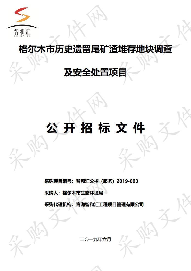 格尔木市历史遗留尾矿渣堆存地块调查及安全处置项目